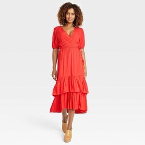 SALE RUFFLE MIDI WRAP DRESS BEAUTIFUL